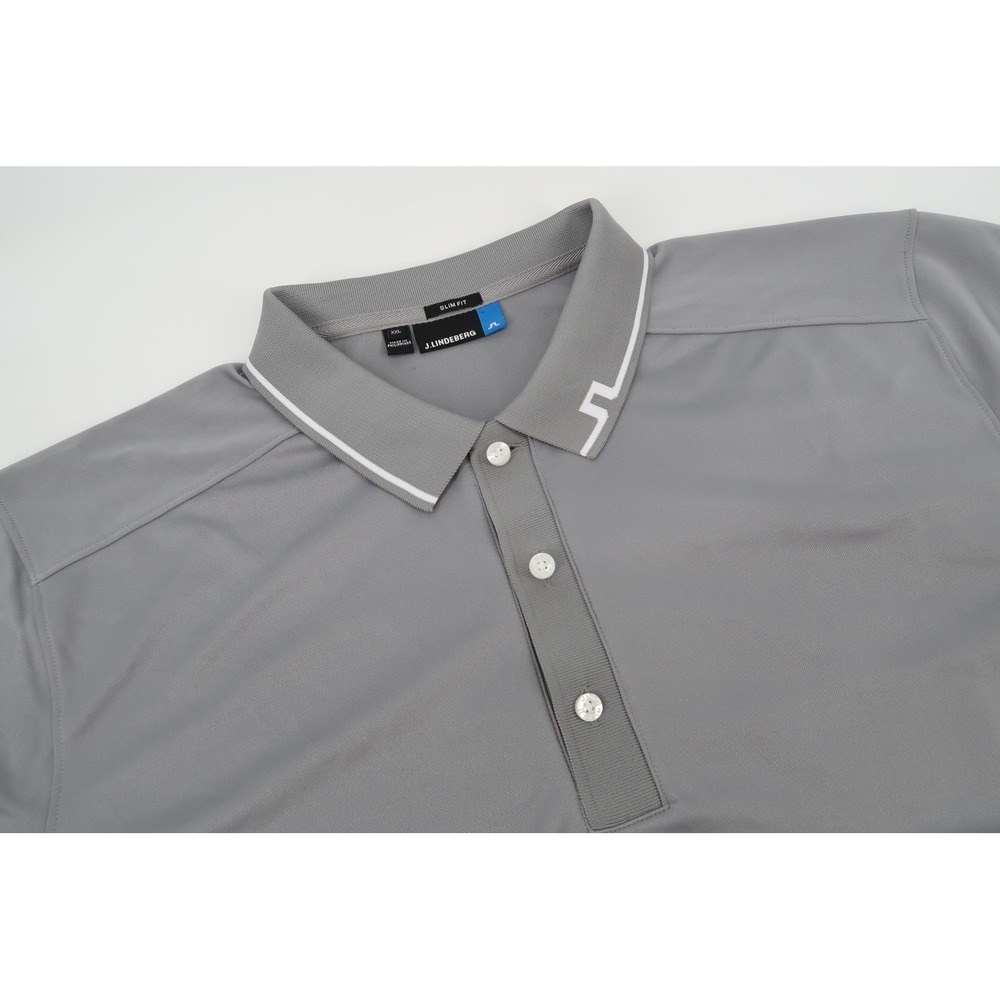 J.Lindeberg Polo Shirt Mens XXL Gray Jens Slim Fieldsensor 2.0 Performance